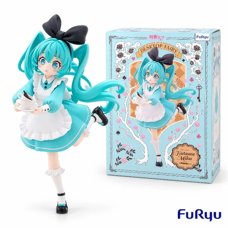 正規品、furyu製、デスクトップ用、フェアリーハツネミク、アリス・イン・ワンダーランド、メイドバージョン、ボーカロイド、アニメ、コレクションフィギュア、在庫あり。