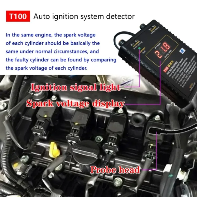 Auto Ignition System Detector for 12V 24V Ignition Systems,Detect the Ignition Signal and the Spark Voltage