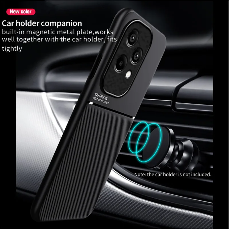 Rugged Non-Slip Case for Honor 200 Lite 90 70 Protective Cover For Honor 200 Pro Car Magnetic Suction Holder Coque Fundas Capa