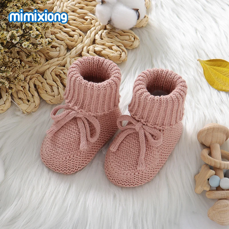 Baby Girl Boy First Walkers Shoes 0 to 1 Years Winter Warm Handmade Knitted Newborn Infant Prewalker Soft Soled Toddler Footwear