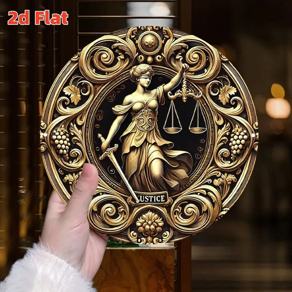لوحة فنية جدارية لإلهة العدالة - العدالة والمقياس والسيف للسيدات تتميز باللون الضيق والحماية، مناسبة للقانون