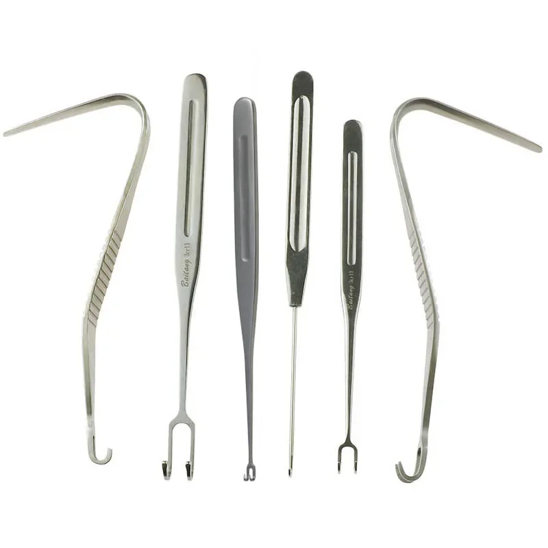 New Nasal Bone Nose Bone Pull Hook Rhinoplasty hook with Double Head Gold Handle Plastic face tools