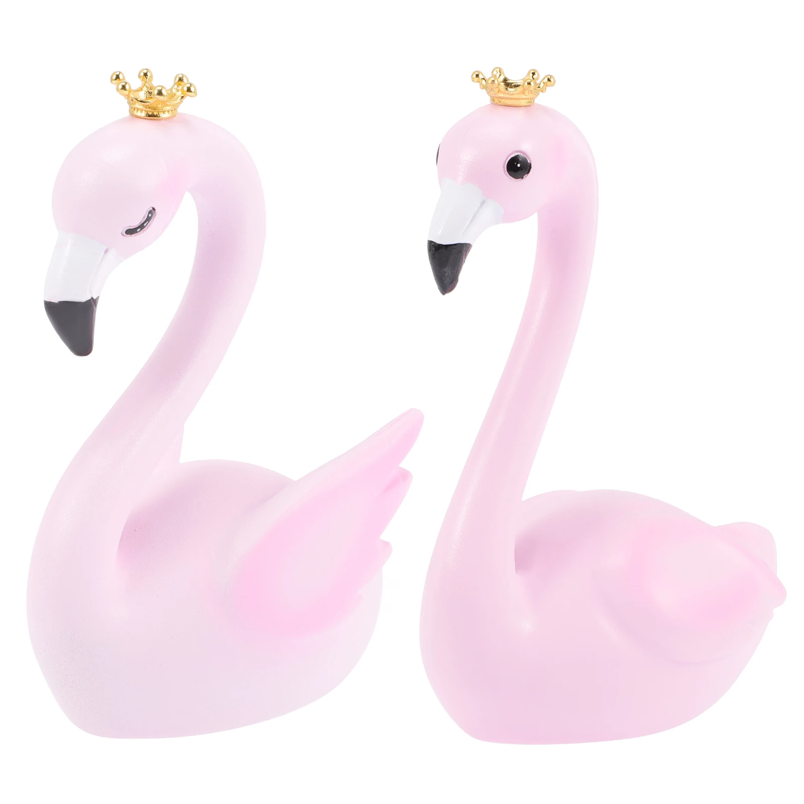 

2 Pcs Resin Statue for Cake Decor Car nament Yard L scaping Yard Decorations Garden Flamingo Decor