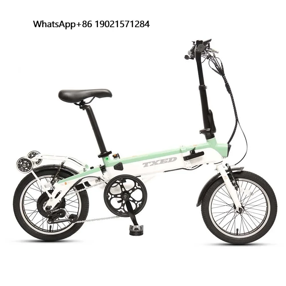 

TXED Alloy Frame Normal 16'' Tire 36V/7.8Ah Lithium Battery Powered Electric Bicycle 36V/350W Rear Motor Electric Folding Bike
