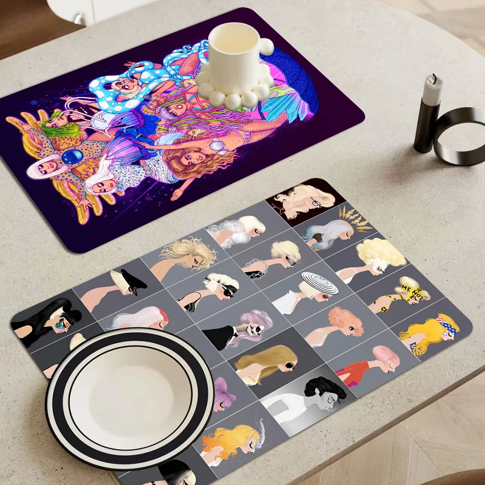 

Lady Gaga Exquisite Kitchen Drain Pad Super Absorbent Dinnerware Placemat Desktop Decor Pads Drying Rug Bathroom Mat