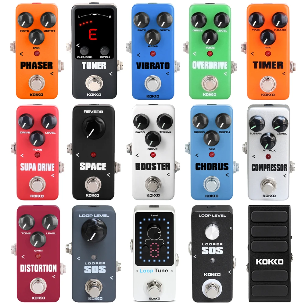 

KOKKO Electric Guitar Pedal Overdrive/Distortion/Chorus/Phase/Delay/Compressor/Wah Pedal/Pedal Tuner/Reverb Guitar Accessories