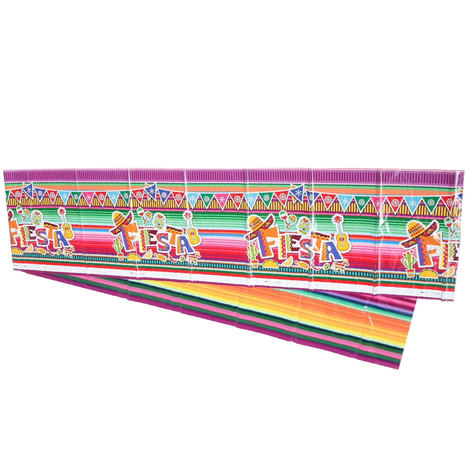 

Colorful Table Cloth Mexican Table Runner Plastic Perfect for Daily Use and Events Cinco De Mayo Place Mats