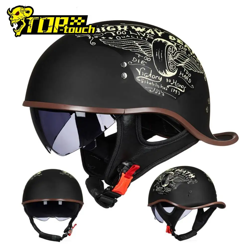 

GXT Retro Motorcycle Helmet Scooter Vintage Half Face Biker Motorbike Crash Helmet Casco Moto 3C Certification Cycling Helmet