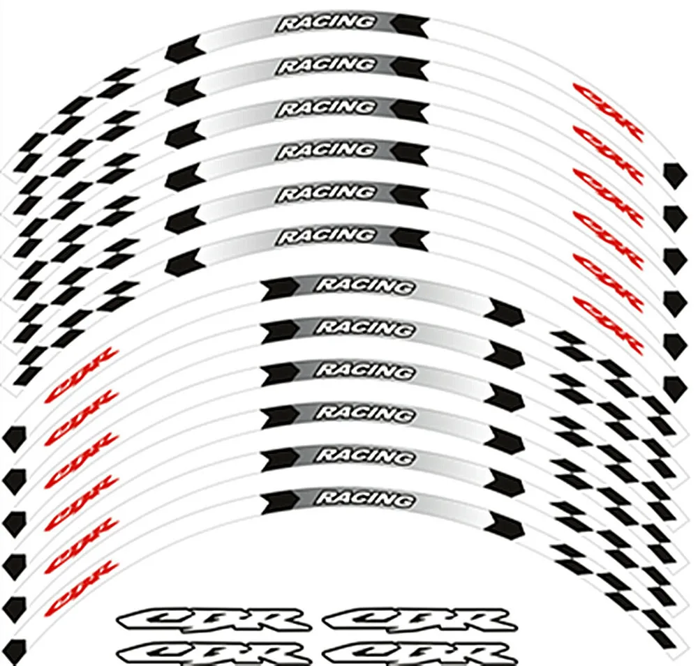 17inch Wheels Hub Stickers Motorcycle Accessories Reflective Decals Stripes For HONDA CBR 1100XX 125R 300R 500R