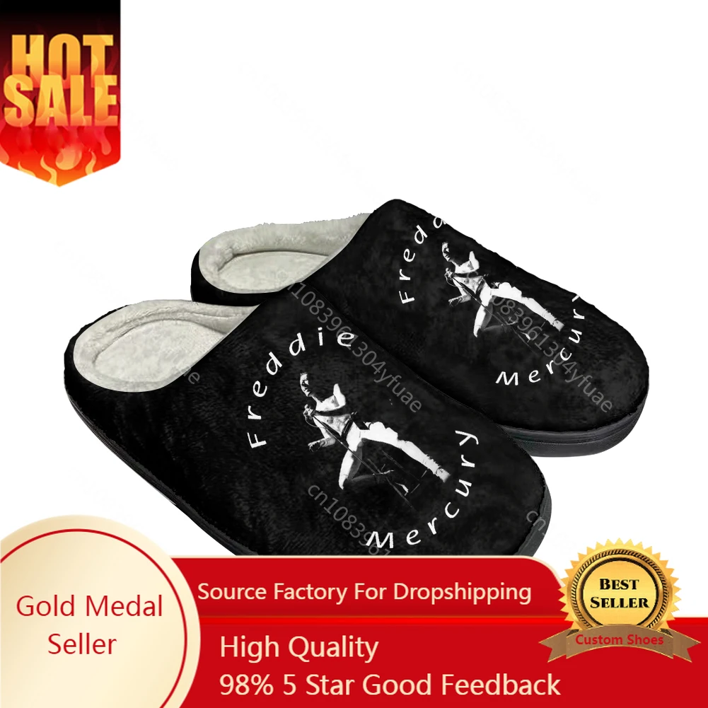 

Freddie Mercury Cotton Custom Indoor Flat Slippers Mens Womens Sandals Plush Casual Keep Warm Shoes Thermal Comfortable Slipper