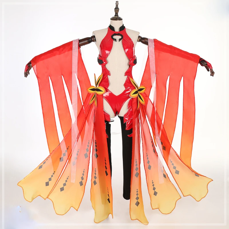 InYOYO Guilty Crown Egoist Yuzuriha Inori Goldfish Red Battle Uniform Dress Cosplay Costume Full Set Halloween Carnival For Wome