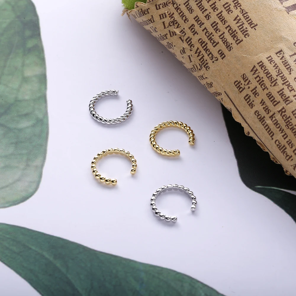 SHADOWHUNTERS ريال 925 فضة كلاسيكي الأذن الكفة للنساء مجوهرات الأزياء أقراط كريستال تشيكوسلوفاكيا كليب على الأذنين لا ثقب #4