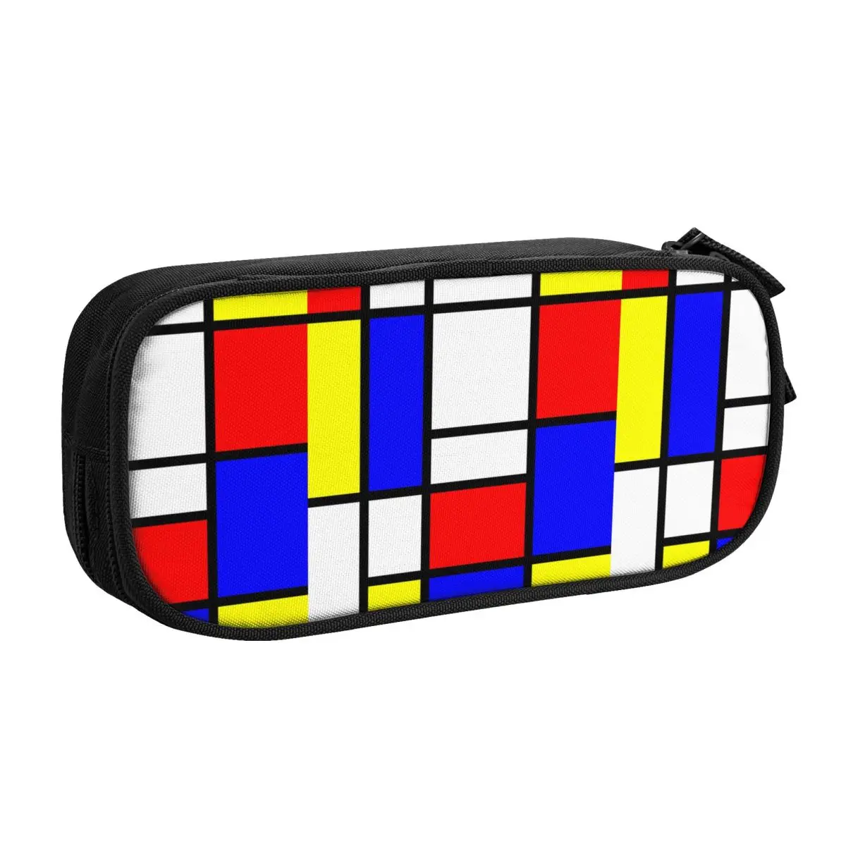 Kawaii Geometric Modern Mondrian Pencil Cases for Boy Girl Large Capacity Color Art Plaid Pencil Pouch Stationery