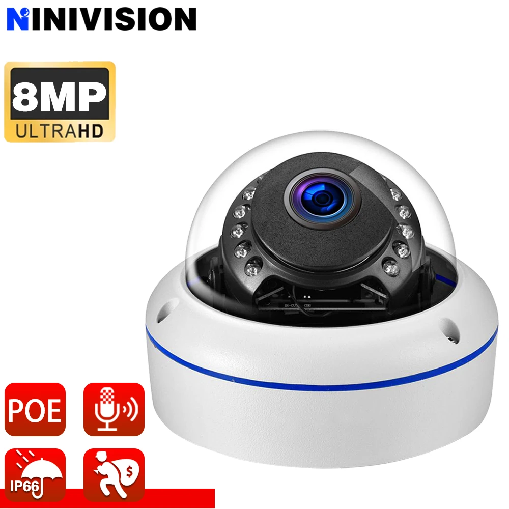 

Explosion-Proof 120 Degree Fisheye Lens Outdoor Security Camera 4K 8MP POE Vision Surveillance IR Night Vision CCTV Dome Camera
