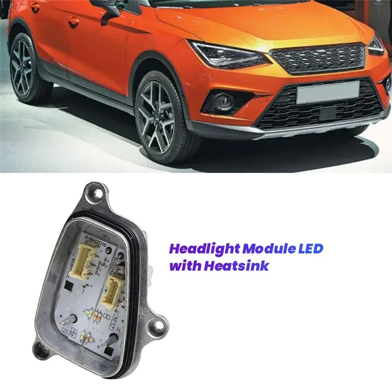 

Трендовый 1 пара светодиодных модулей автомобильных фар с радиатором для Seat Arona KJ7 2021-2024 6F0941475 6F0941476 Модуль источника света DRL