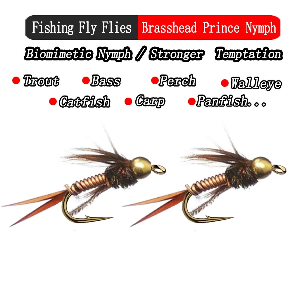 5/10Pcs/Box Brass Fishing Lure Fast Sinking Wire Tungsten Bead Head Nymph Flies For Trout Fly Fishing Lures