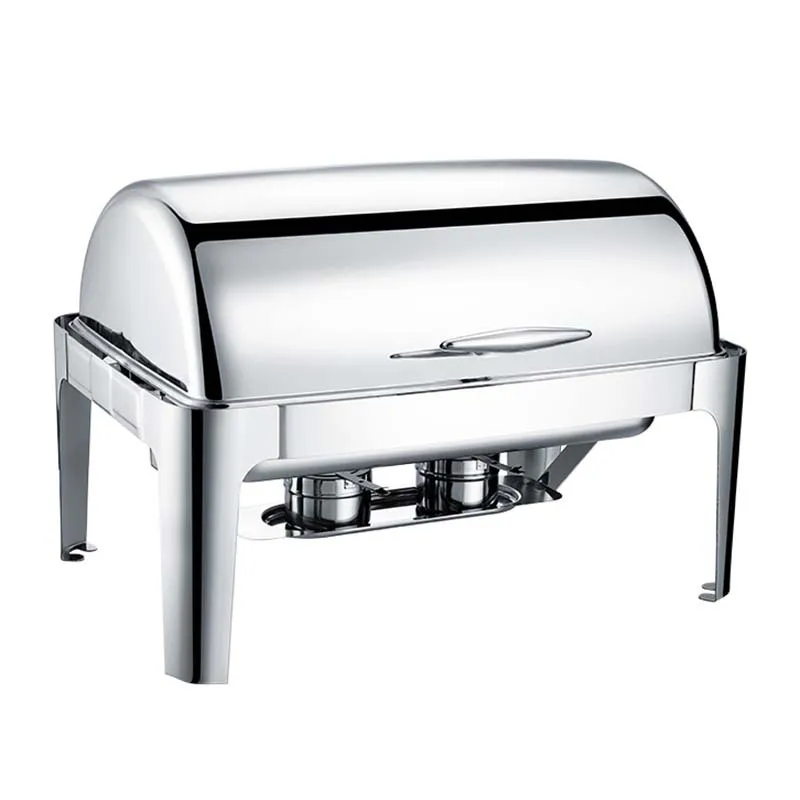 

Stainless steel visual alcohol electric heating buffet stove full flip insulation soup stove hotel breakfast round dining stove
