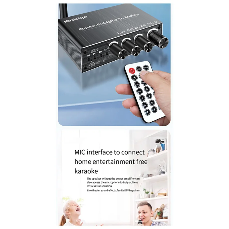 B29C-2X Bluetooth Audio-ontvanger Adapter 5.3 Speler U Disk Microfoon Versterker Audio Luidspreker Converter Met Afstandsbediening