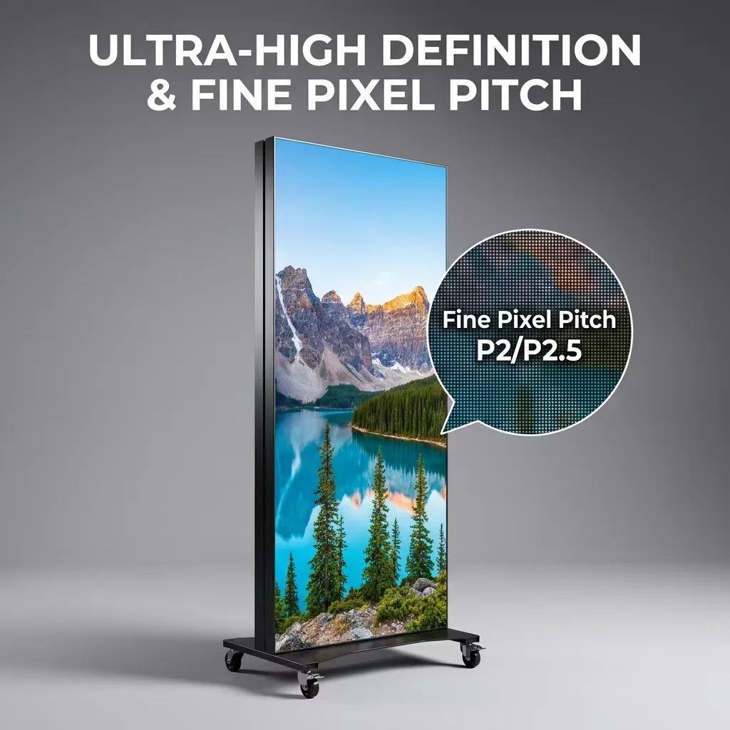 YTSF-P5 LED Display Poster Screen 960*1920mm Indoor Vertical Advertising Screen Mobile Foldable Exhibition Promotional Display
