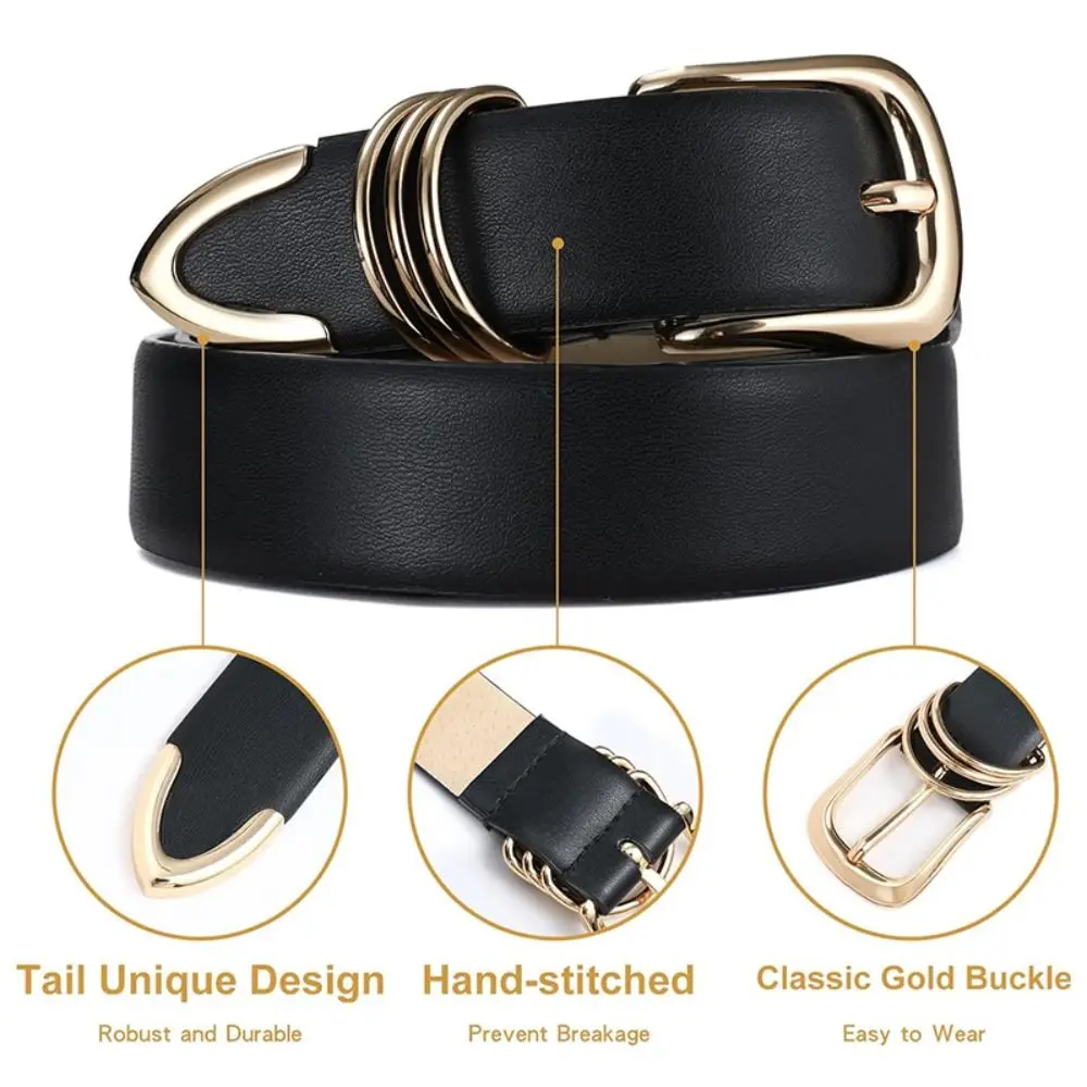 حزام جلد صناعي للنساء والرجال مع مشبك معدني ، حزام خصر ، متعدد الاستخدامات ، عصري ، عصري ، عصري ، ديكور فساتين