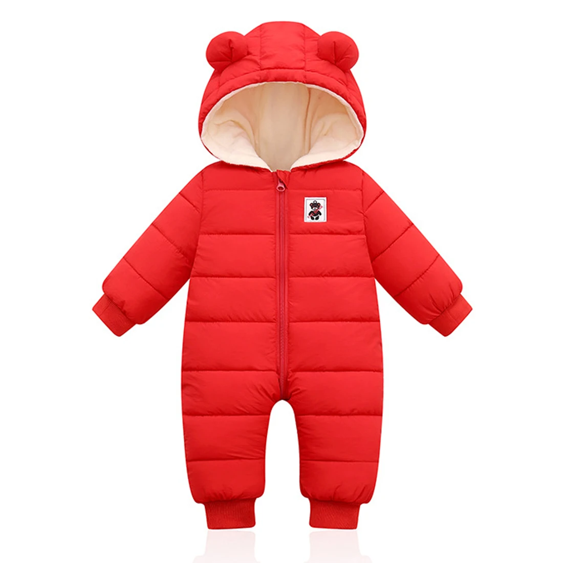 Child Jumpsuits For Baby Boys Girls Newborn Warm Bodysuits Winter Cute Ear Romper Fashion Hoodies Kids Clothes Christmas Outfit