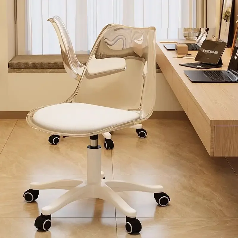 

Home Comfort Computer Chair, Female Bedroom Makeup Chair, Stool, Learning Backrest, Elevating and Rotating Chair
