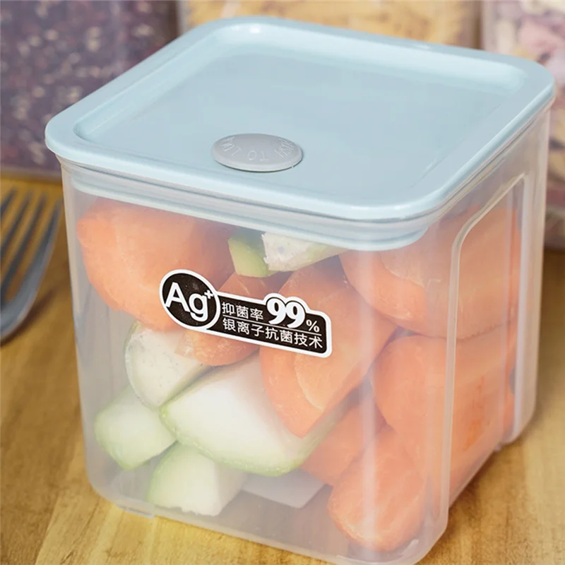 AT16 4Pcs PP Food Storage Box Plastic Clear Set with Pour Lids Bottles Jars Dried Grains Tank 400L-1700L,Red