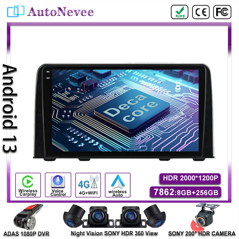 

Android For Honda CRV CR - V 5 RT RW 2016 - 2018 Multimedia Car Player Autoradio GPS Video Navigation Wireless Wifi 5G HDR QLED