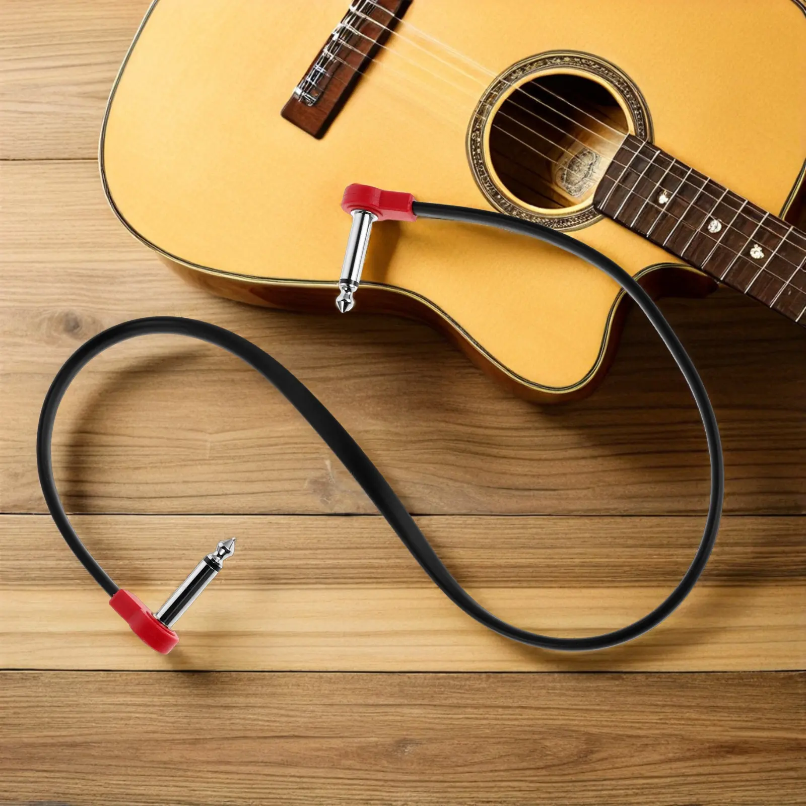 Right Angle Z-Shape Guitar Patch Cable 50Cm Professional Shielded Effects Pedal Board Connector Cord for Electric Guitar Bass