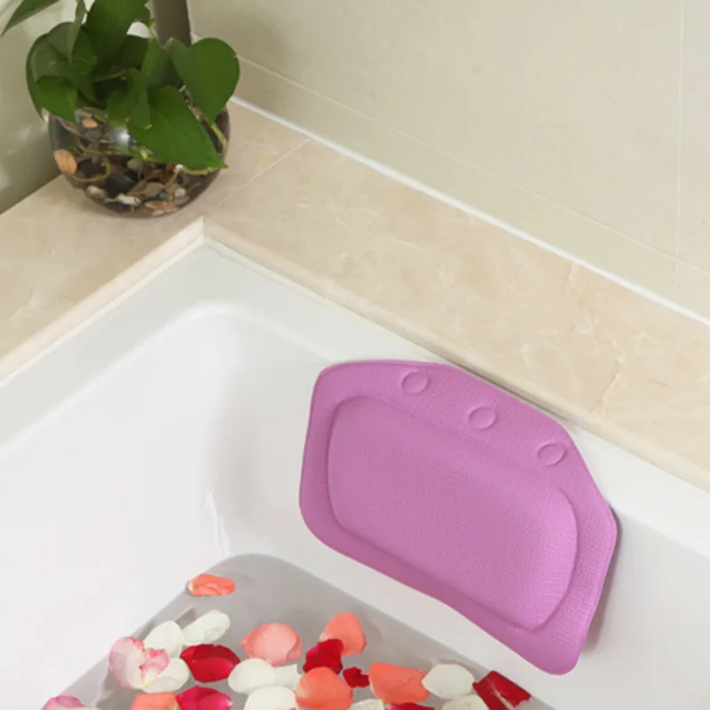PVC Neck Bathtub Cushion, Soft Headrest with Suction Cup, SPA Bath Pillow, Bathroom Supplies, Bath Pillows, Home Accessories