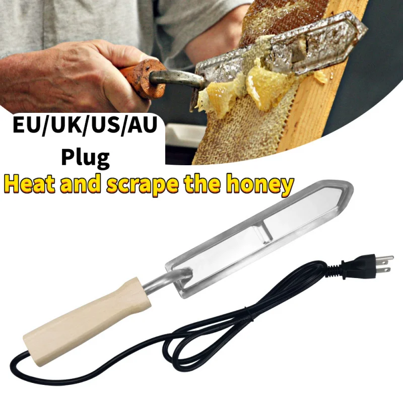 Electric Heating   Constant Temp Stainless Steel Z-Type Honey Cutter Honey Uncapping Tool with Wooden Handle, Durable Beeke