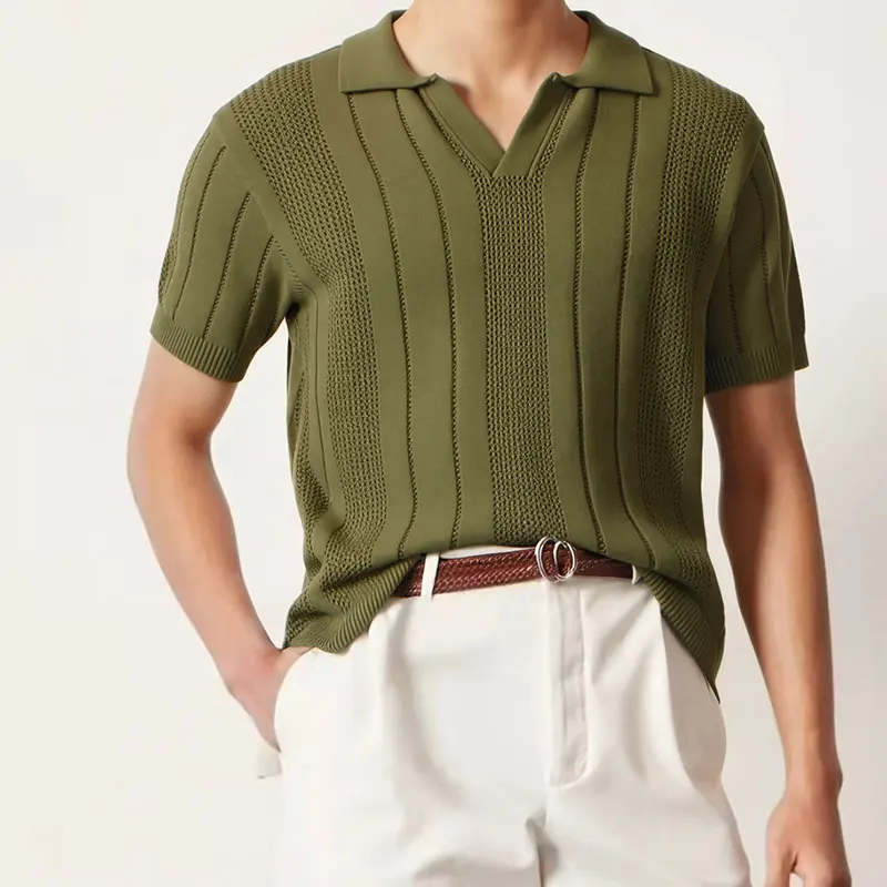 MEN POLO Shirt Fashion Short sleeved Comfortable and Breathable Top Men's New Printed Business Casual Short sleeved Polo Shirts