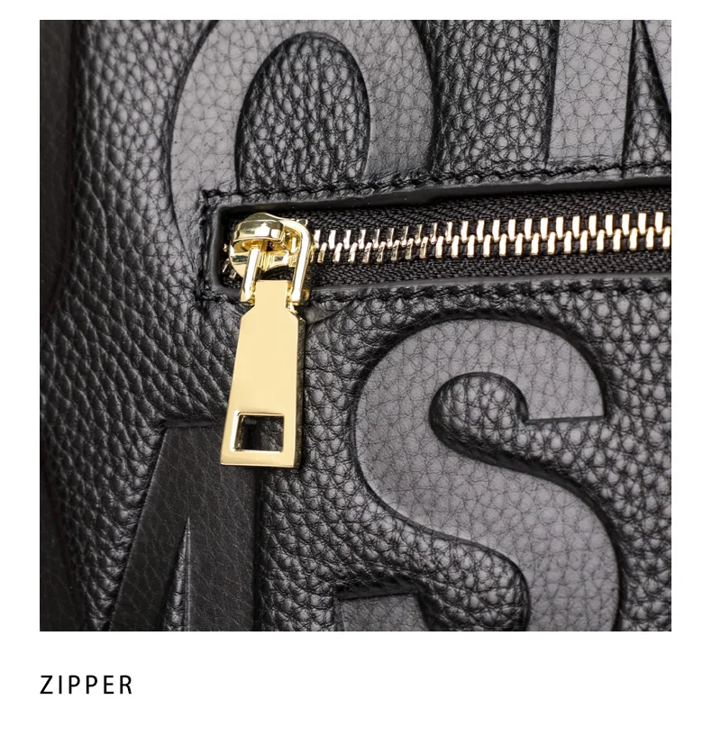 Schwarz-Rote Leder-Tragetasche für Damen mit Geprägtem Alphabet, Verstellbarem Riemen und Mehreren Taschen - Tägliche Crossbody-Shopper-Tasche – Detail 12