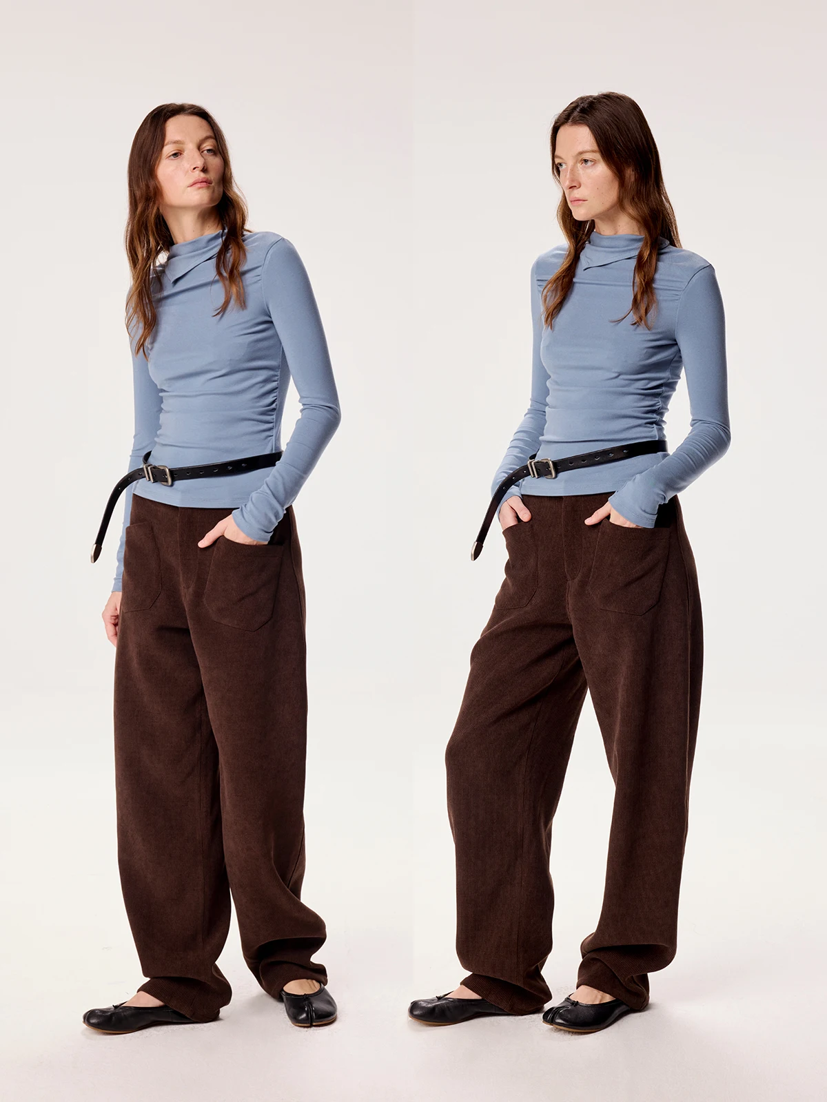 Trendy Asymmetric Casual Pants Women's Loose Long Trousers Fall Design Sensation Small Audience Bent Knife Pants