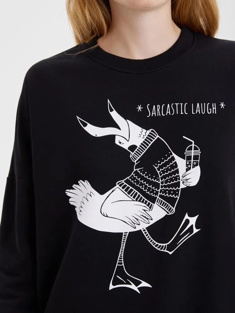 Faionable Casual losse ronde Ne Long Sve Sweatshirt bedrukte top comfortabele streetwear Sle dameskleding