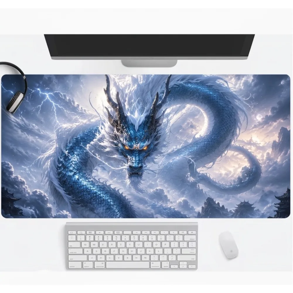 Blue Dragon game table mat, suitable for gamers, offices and households gaming room decoration accesorios escritorio