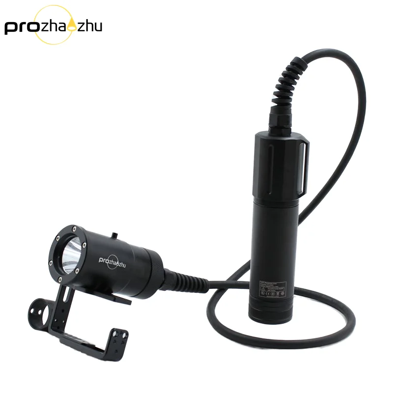 Professional XHP70 LED 4000 Lumen Canister Diving Light Rechargeable Battery IP68 150M 3 Modes Scuba Technical Diving Lights