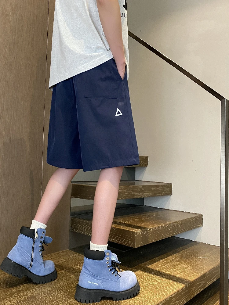 

Qui Dry Ice Silk Cool Feeling Men's Workwear orts Outdoor Hiking Five-Quarter Pants Triangular Label American Functionali