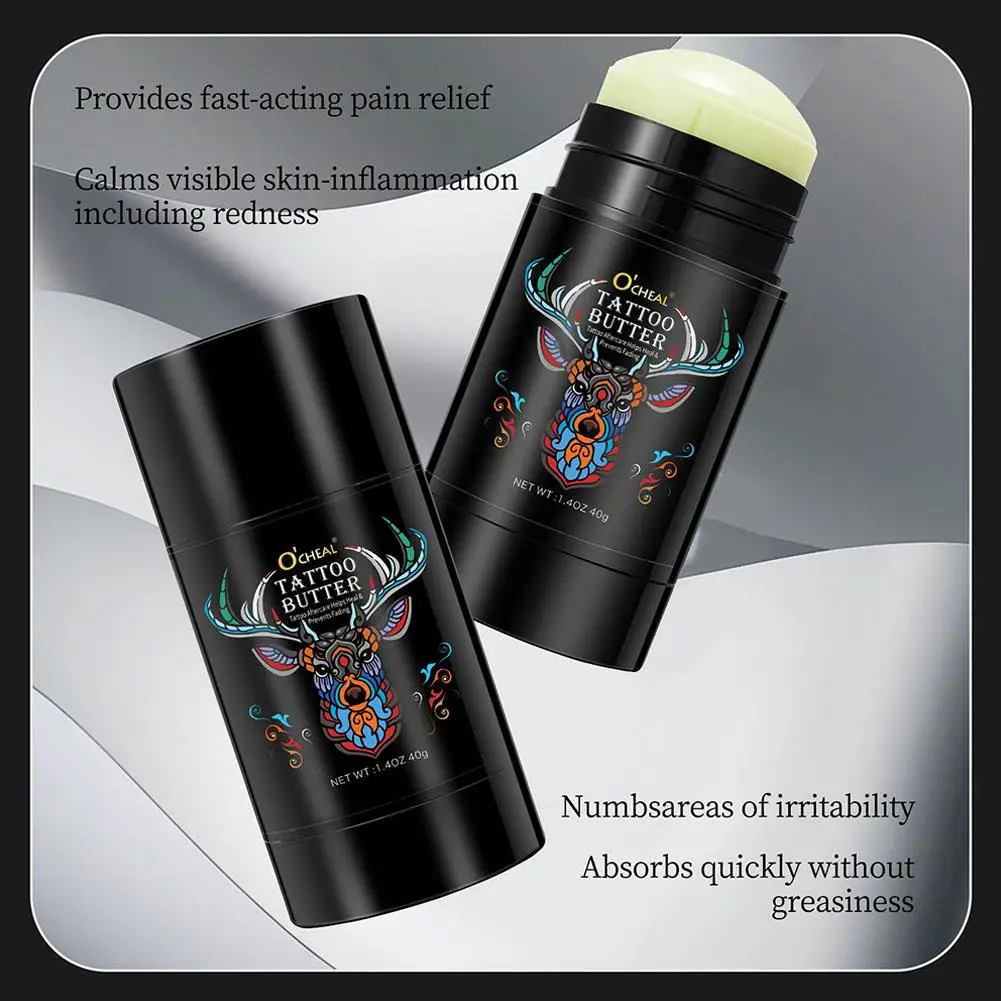 Tattooing Hidratante para Tatuagem, Creme, Abrilhantador, Natural, Old Aftercare, Bálsamo Carinhoso, Loção, 40g, C4T7