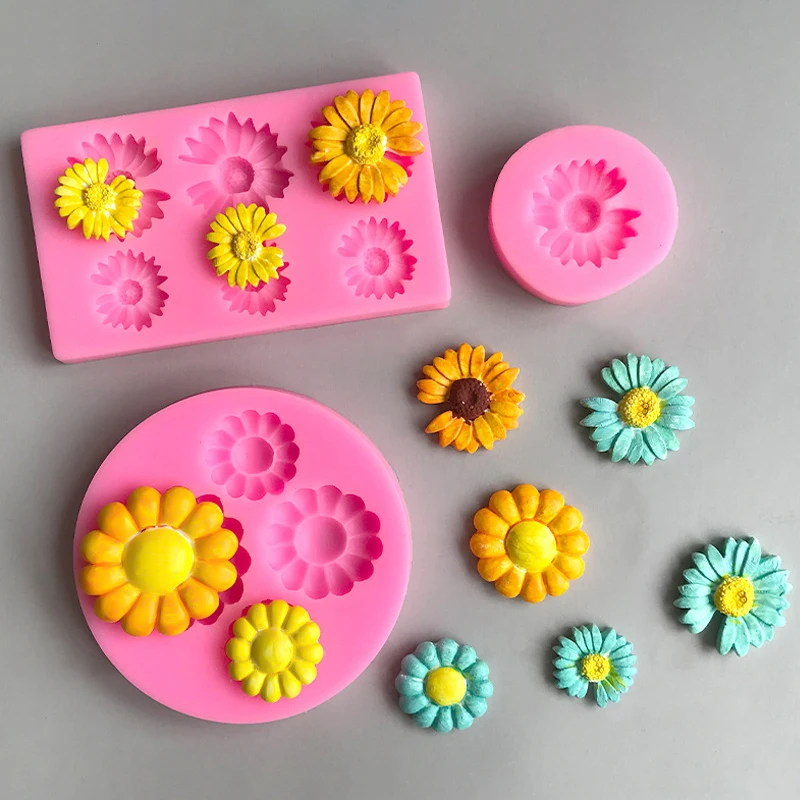 3D Daisy Silicone Candle Mold Aromatherapy Soap Mold For Candle Making Kit DIY Flower Handmade Candle Clay Mold