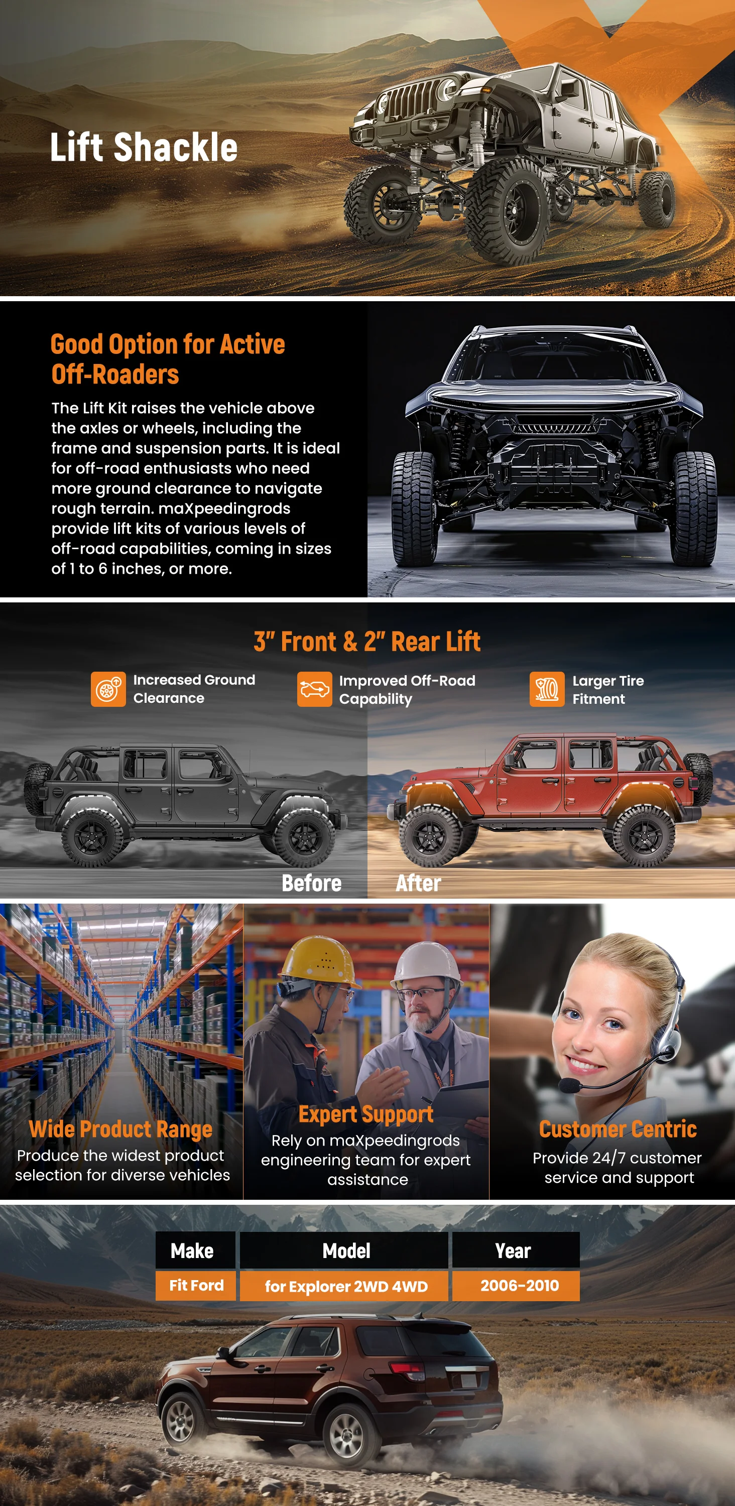 3" Front 2" Rear Full Lift Kit For Suzuki Equator 2WD 4WD 2009 2010 2011 2012