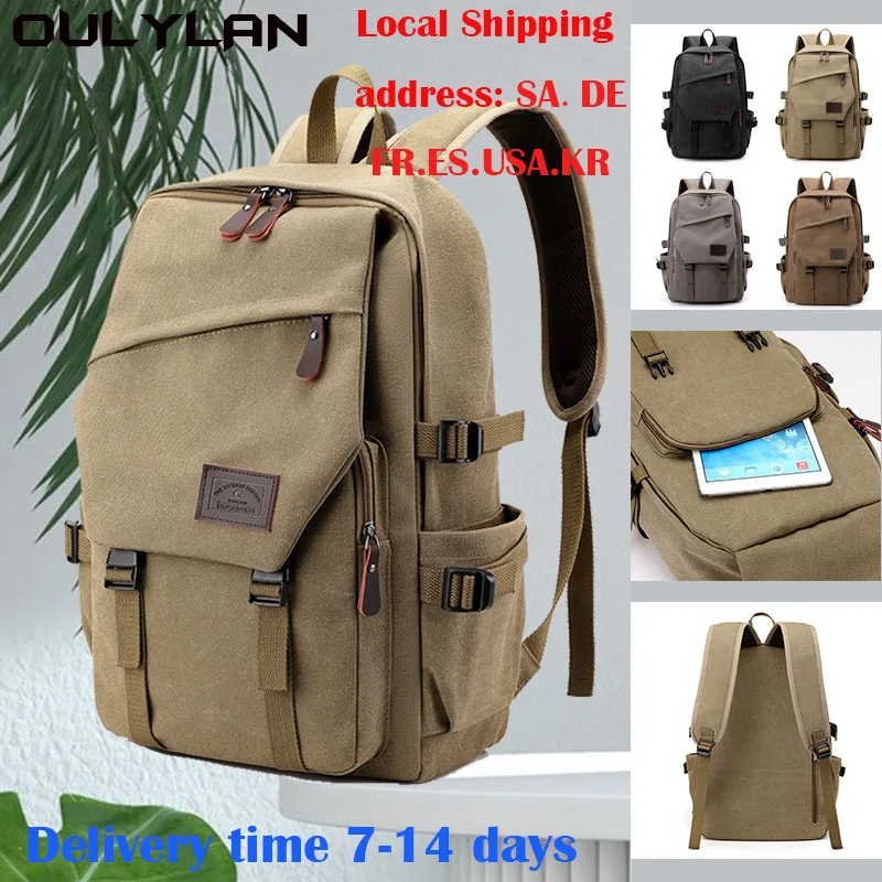 Oulylan Leisure Computer Bag Fashion Trend Students Schoolbag  Korean Back Pack Moc15.6 Inch Men's Backpack Travel Shoulder Bag