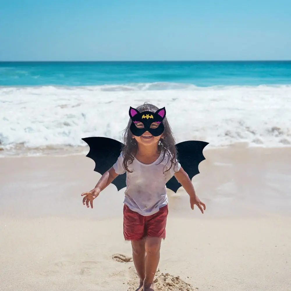 Cute Non-woven Bat Wing Mask Set Cosplay Costume Clothing Props Children Cosplay Costume Cartoon Design Dress Up Costumes Party