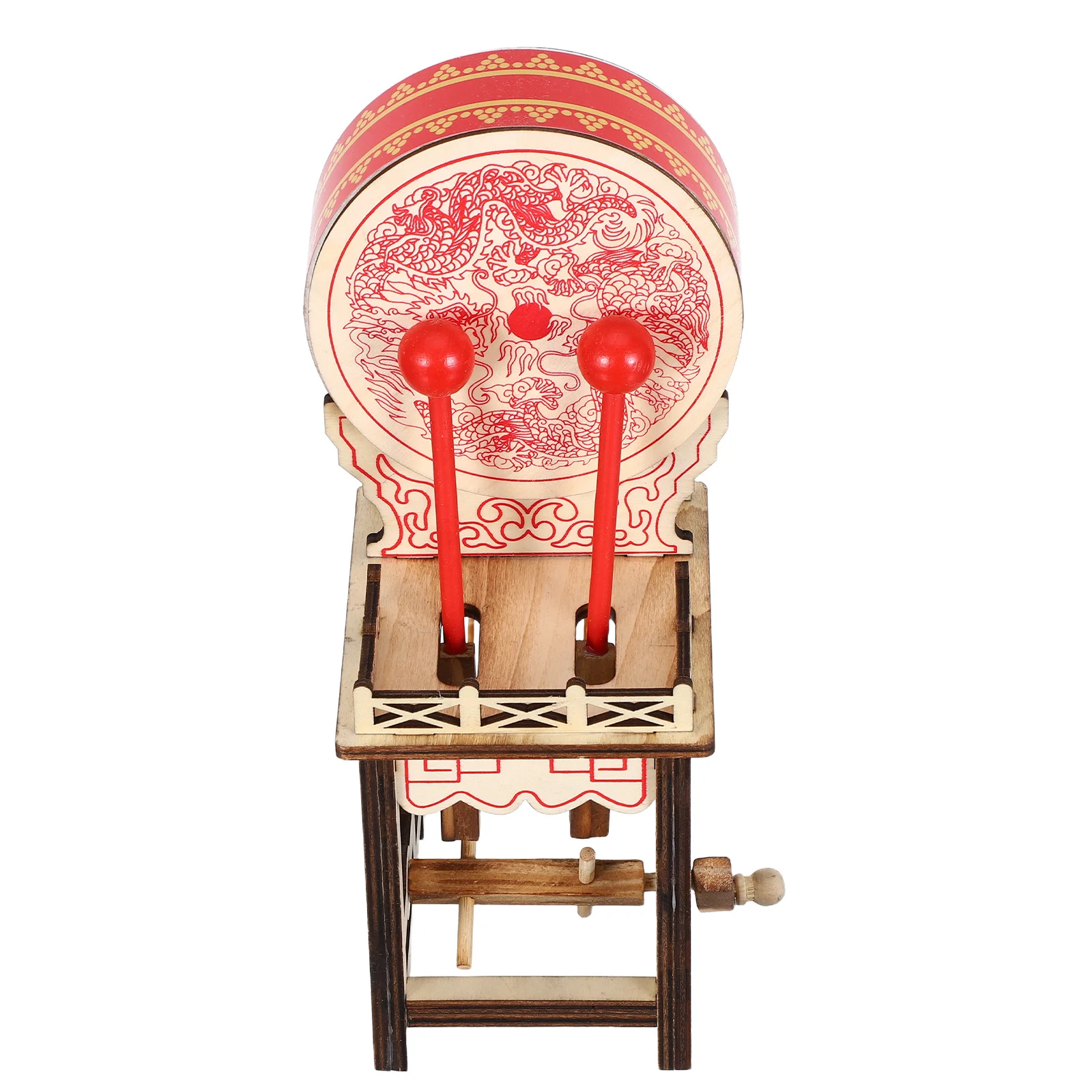 

Miniature Chinese Drum Ornament Hand Carved Wooden Tiny Traditional Drummer Zen Garden Accessories Table Decoration Success