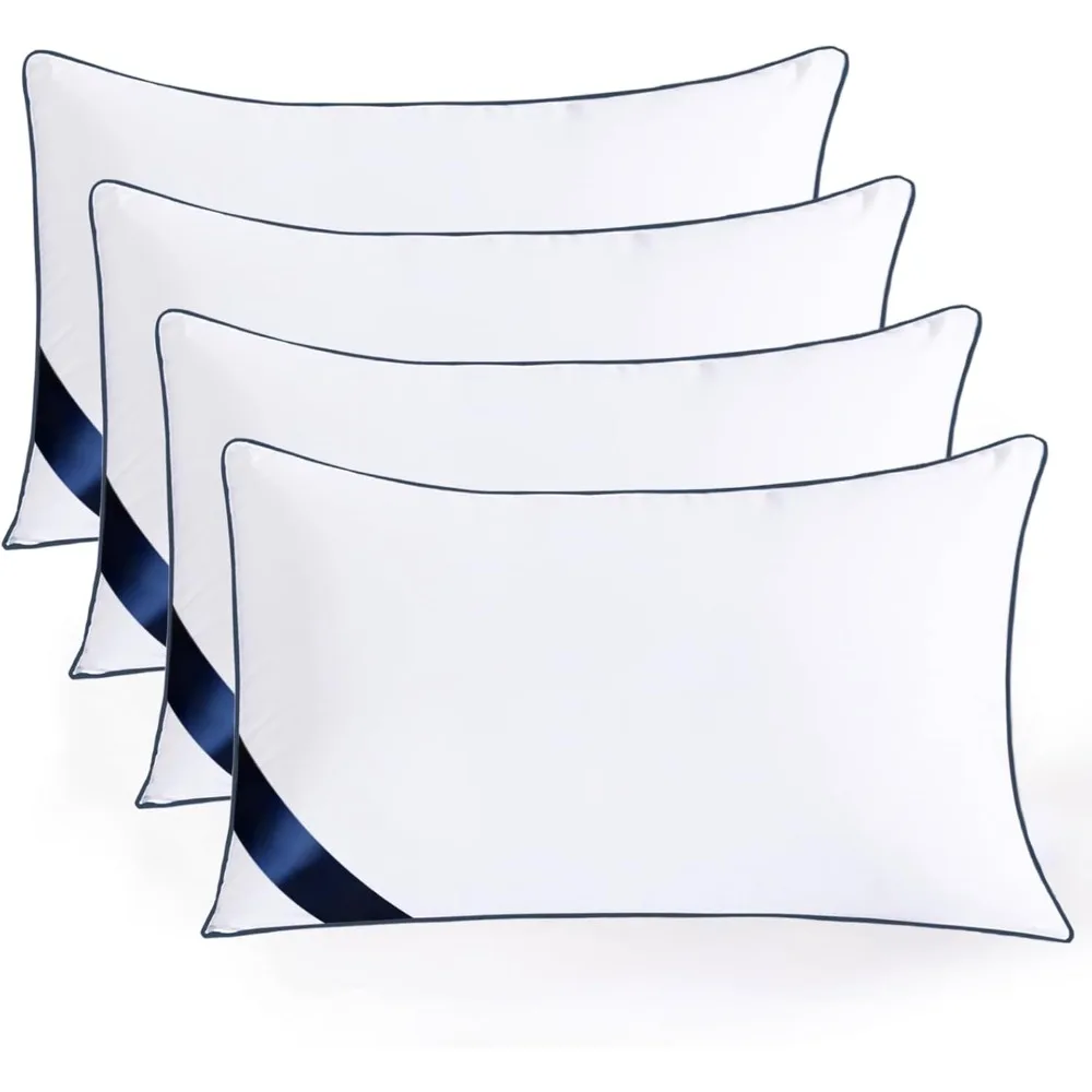 

Набор подушек стандартного размера из 4 шт., стандартные подушки из мягкой микрофибры с полым волокном, подушки для перепеловых кроватей для сна, упаковка из 4 шт.