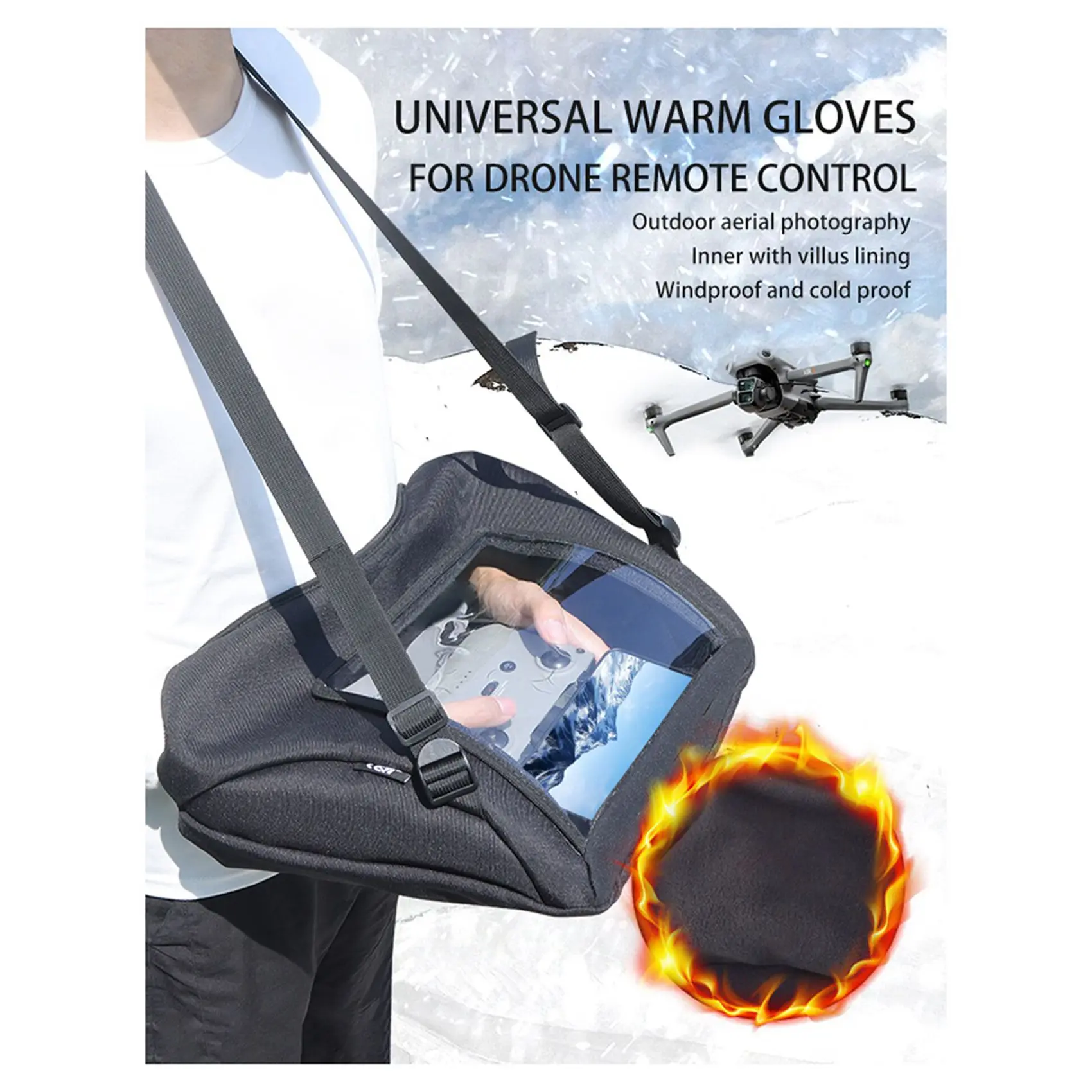 

T31C-3X Remote Control Transmitter Warm Gloves Waterproof Cold Proof Windproof For FPV RC Transmitter For DJI For