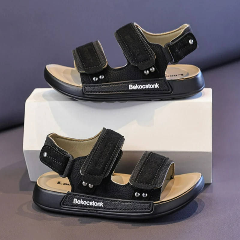 

Fashion Boys Sandals Children Summer Shoes Sneaker Open Toe Casual Leather Sandals for Boy Kids Sports Shoes 4 To 8 Years