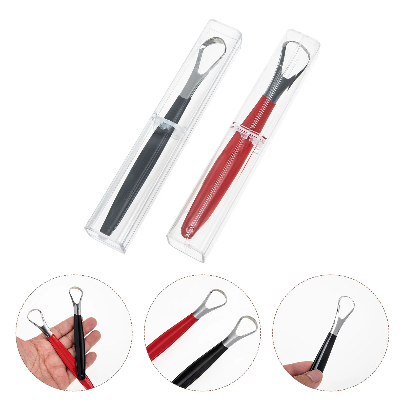 

2Pcs Stainless Steel Tongue Scraper for Adults and Kids Removes Toxins Easy to Use Comfortable Holding Oral Care