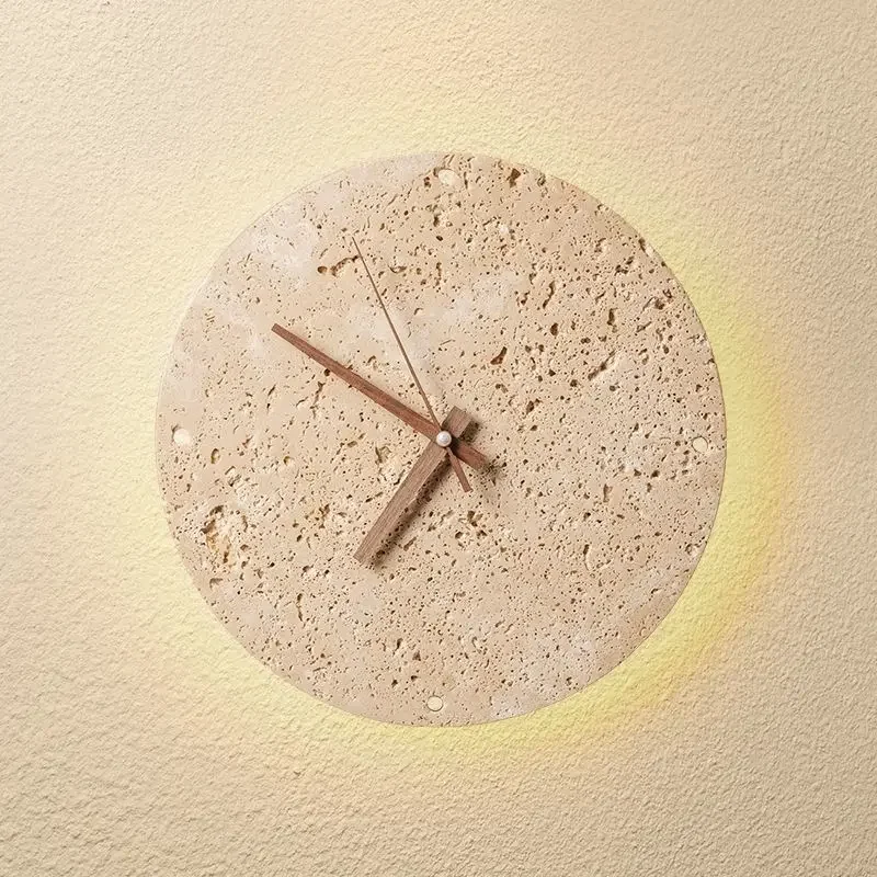 Creative Cave Stone Clock Wall Lamp Bedroom Living Room Background Wall Atmosphere Light Staircase Entrance Hotel Decor Lighting