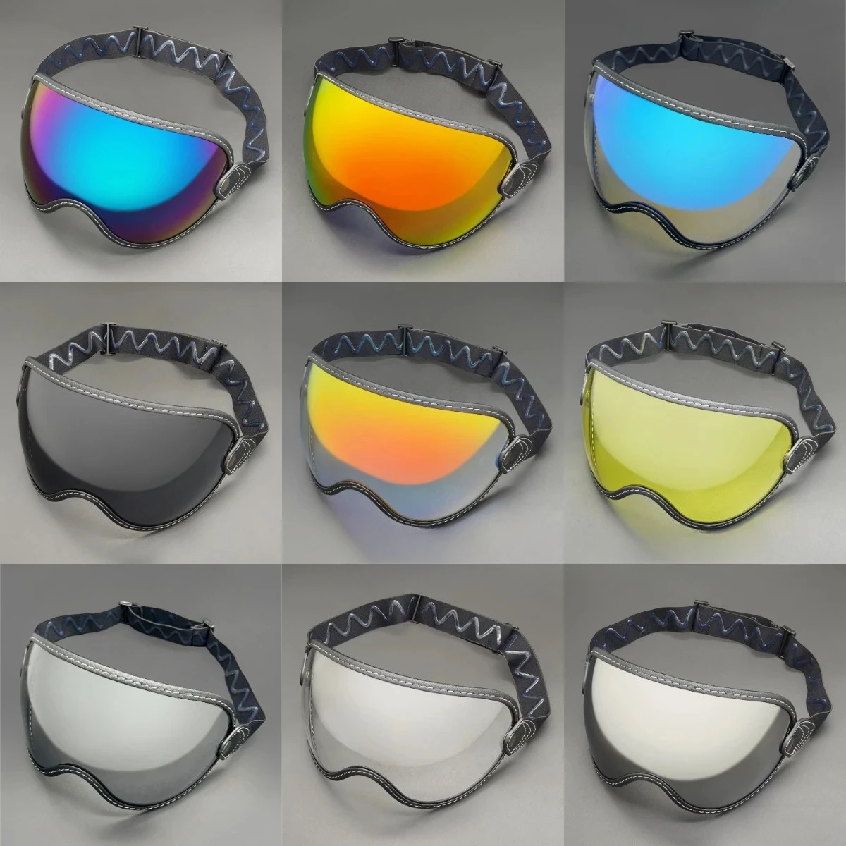 Universal Motorcycle Helmet Bubble Shield Visor Lens Motocross Helmet Glasses Retro Moto Biker Cycling Lens for Open face Helmet 2